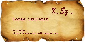 Komsa Szulamit névjegykártya